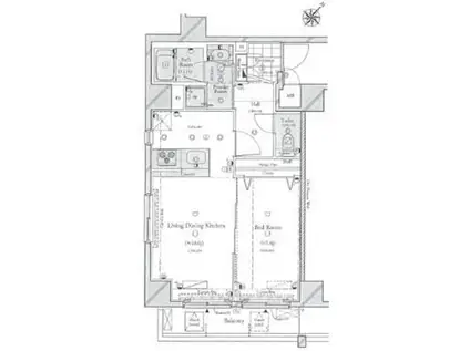 コンシェリア・デュー勝どき(1LDK/8階)の間取り写真