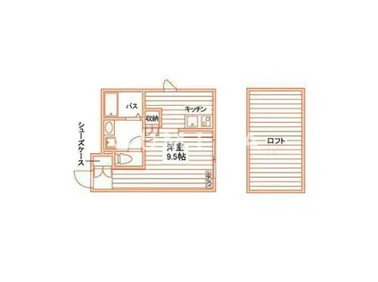 メゾン佛欄西A(1K/1階)の間取り写真