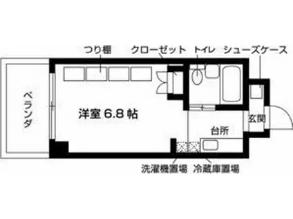 ジュネスコート桜山(ワンルーム/5階)の間取り写真