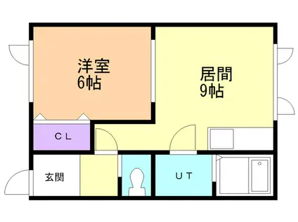 ルーネスハウス(1DK/1階)の間取り写真