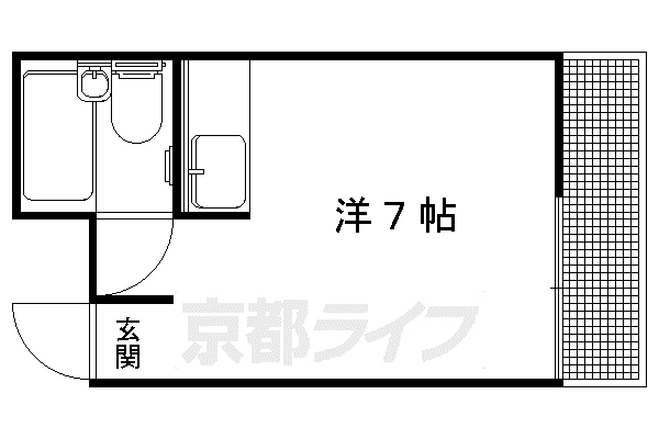 浄土寺ガーデンハイツ(ワンルーム/1階)の間取り写真