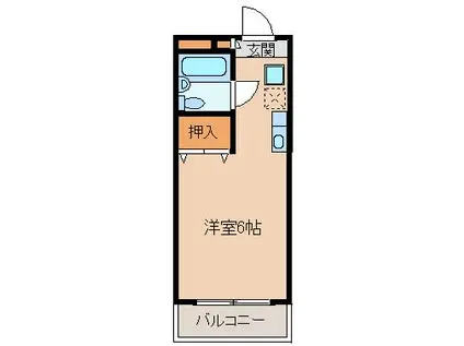 DJK花小金井マンション(ワンルーム/1階)の間取り写真