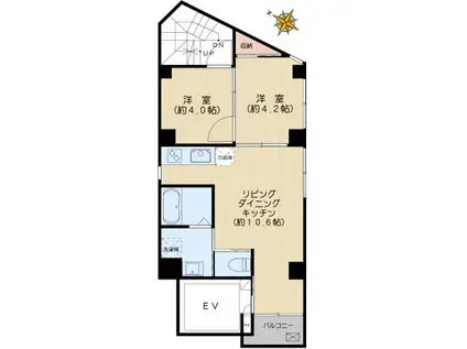 エクラ東大前(2LDK/4階)の間取り写真