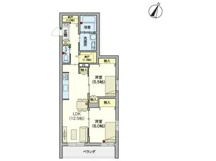 MAGNOLIA(2LDK/2階)の間取り写真