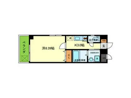 フロール宮之阪(1K/3階)の間取り写真