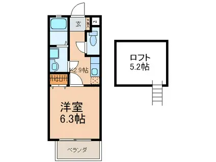 MAISONJEUENSSE(1K/1階)の間取り写真