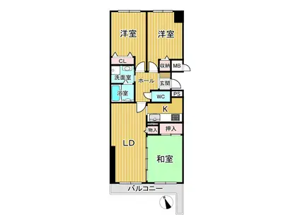 シャルマンフジ熊取壱番館(3LDK/3階)の間取り写真