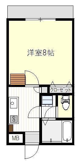 マロードジュネス(1K/3階)の間取り写真