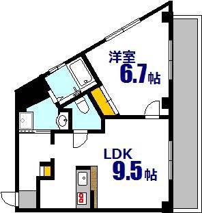 フィネスNM(1LDK/3階)の間取り写真