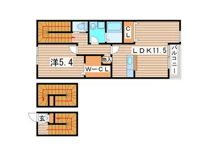 サニーフラット(1LDK/3階)の間取り写真