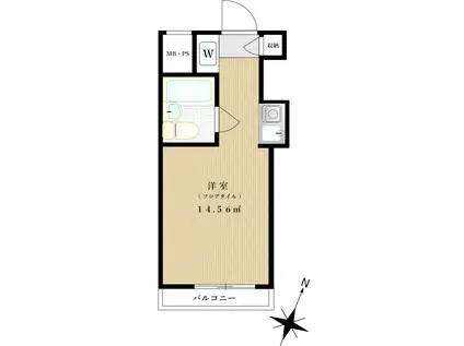 TOP・恵比寿(ワンルーム/1階)の間取り写真