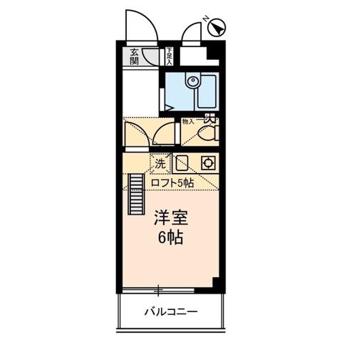 シーサイドカモシタ(ワンルーム/3階)の間取り写真