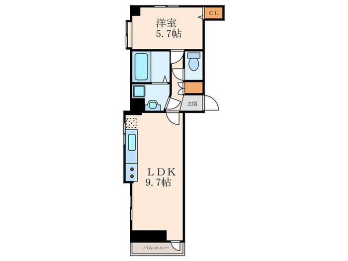 サンパーク恵比寿(1LDK/11階)の間取り写真