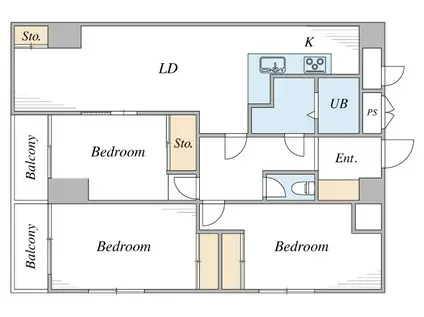 ロイヤルアネックス(3LDK/7階)の間取り写真