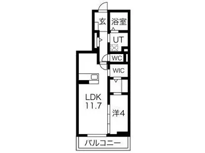 グランシャリオ(1LDK/1階)の間取り写真
