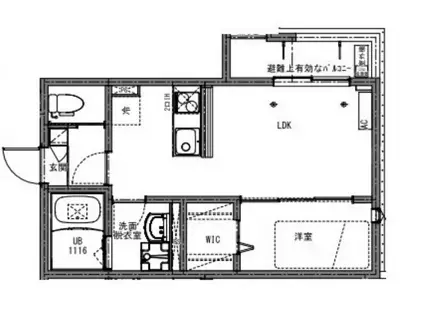 KEIAI RESIDENCE 北越谷IV(1LDK/1階)の間取り写真