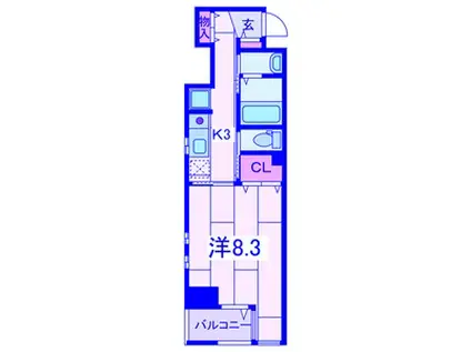 エルドシック横濱(1K/11階)の間取り写真