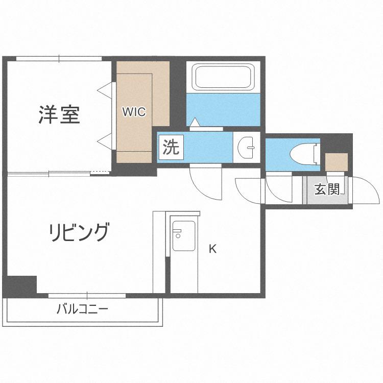 AXIS-WILL323.裏参道(1LDK/4階)の間取り写真