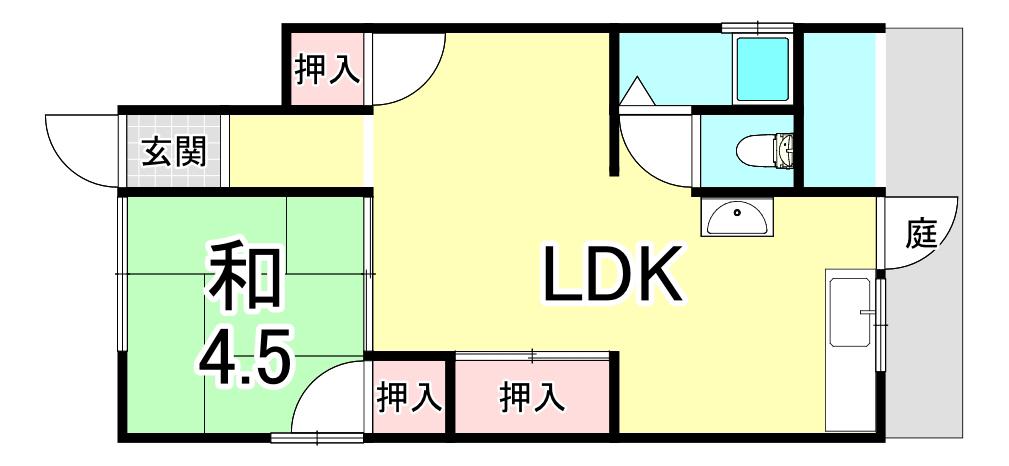 第1太陽ハイツ(1LDK/2階)の間取り写真