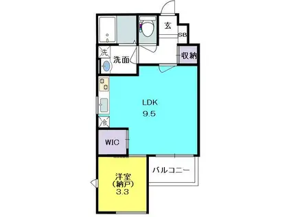 エクセレント夙川(1LDK/1階)の間取り写真