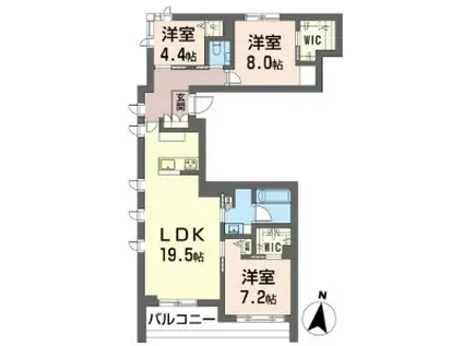 ベラフォレスタ深沢(3LDK/2階)の間取り写真