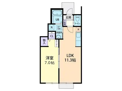 FAMILLEIV A(1LDK/1階)の間取り写真