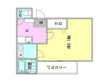 クレフラスト大同A棟(1K/1階)の間取り写真