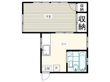 有明荘(1DK/2階)の間取り写真