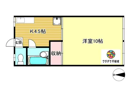 PLUS HOUSE(1K/2階)の間取り写真