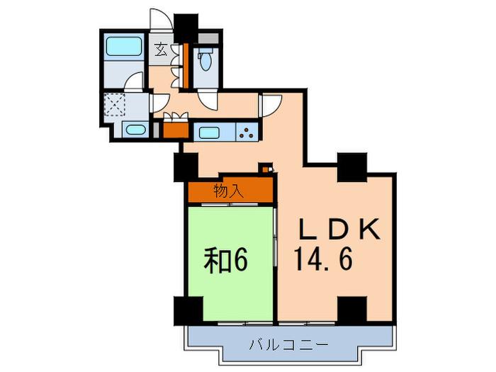 文京グリーンコート ビュータワー本駒込B(1LDK/12階)の間取り写真