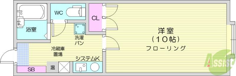 クレセント将監(1K/1階)の間取り写真