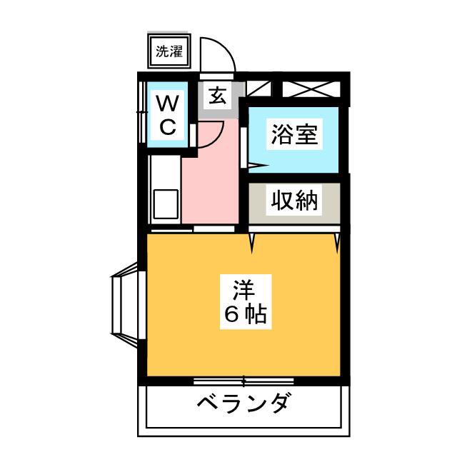 Sハイム宮崎(1K/2階)の間取り写真