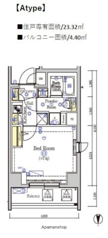 SHOKEN RESIDENCE川崎東門前III(1K/7階)の間取り写真