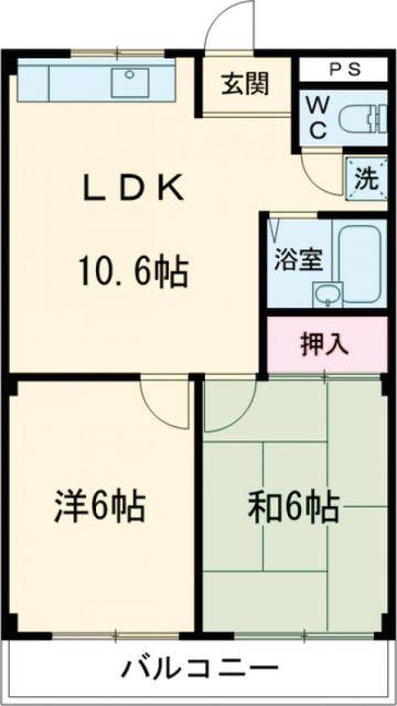 中村ハイツ(2LDK/3階)の間取り写真