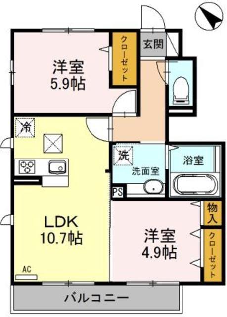 和み Ⅲ(2LDK/1階)の間取り写真