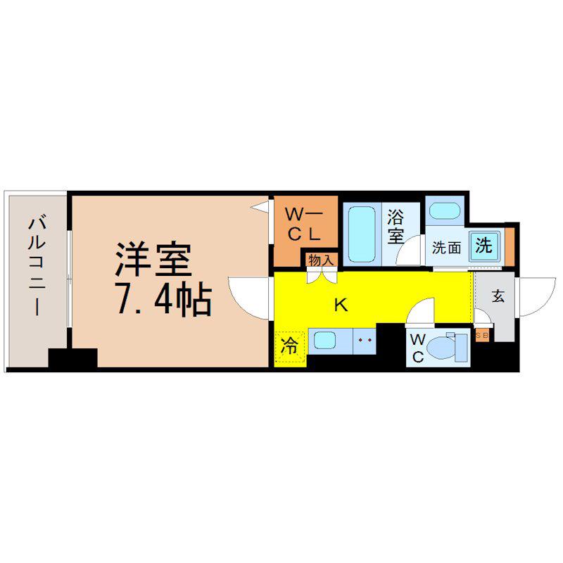 AVANTI(1K/8階)の間取り写真