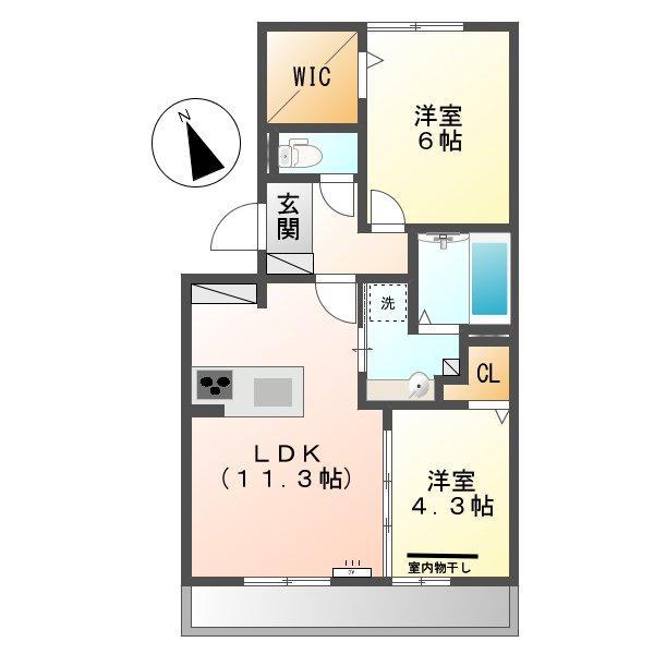 コート ダジュール(2LDK/3階)の間取り写真