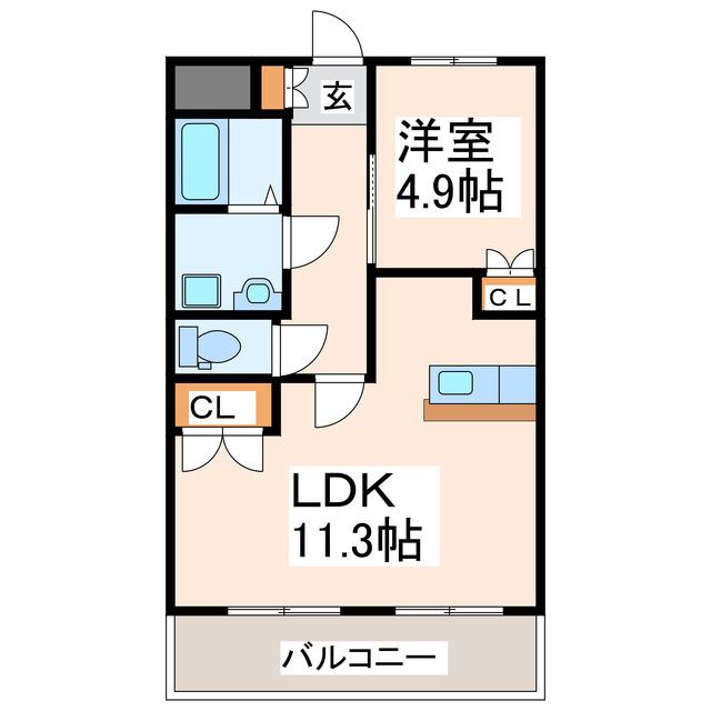 ロイヤルハイツ(1LDK/1階)の間取り写真