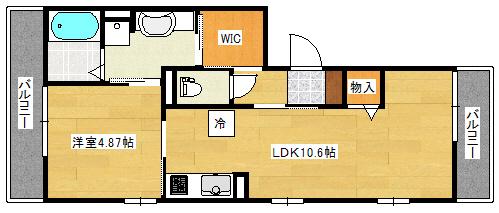 EN COURT CHIYO(1LDK/3階)の間取り写真
