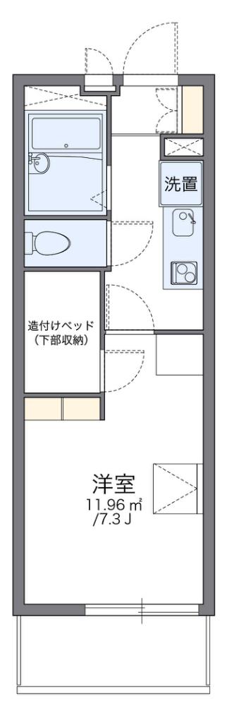レオパレスゴールドファイブ(1K/3階)の間取り写真