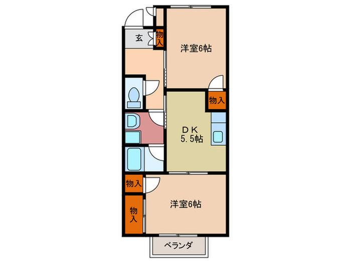 サープラス池田I(2DK/1階)の間取り写真