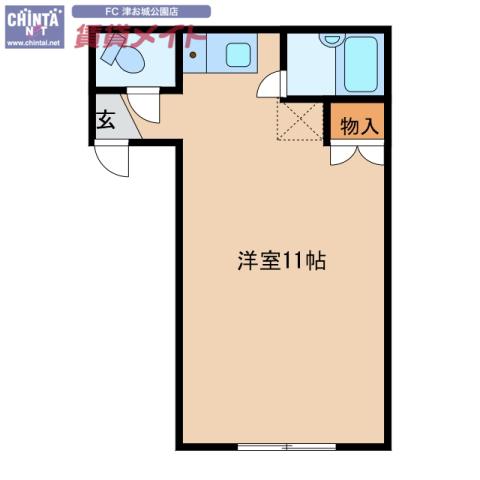 コーポ桜(ワンルーム/1階)の間取り写真