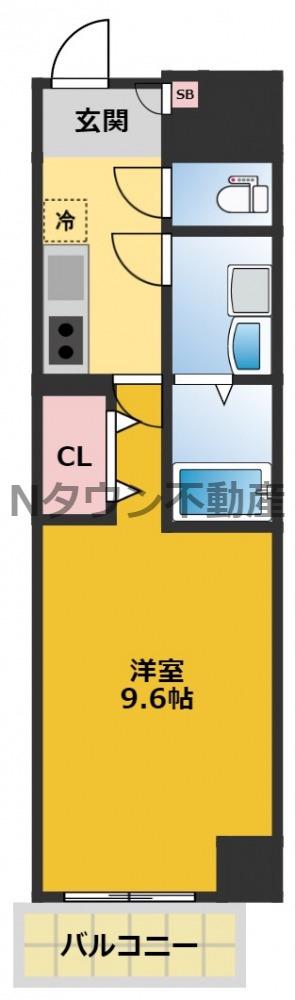 メイクス上前津II(1K/8階)の間取り写真