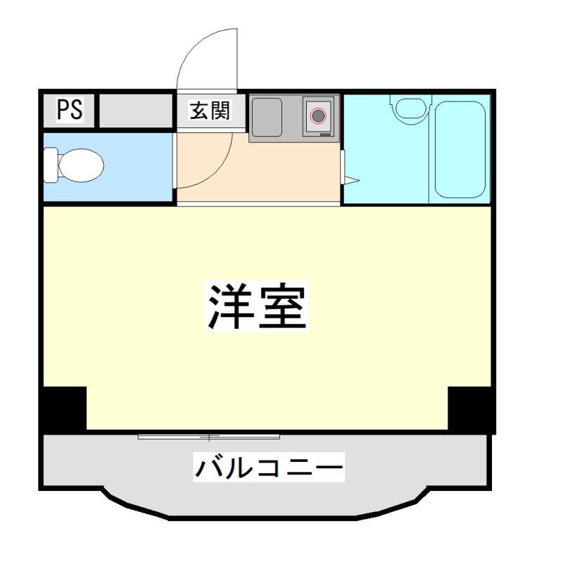 三景マンション(ワンルーム/2階)の間取り写真