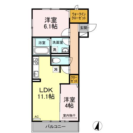 グラード入船(2LDK/3階)の間取り写真