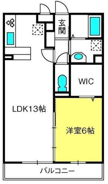 キャッスル西大宮(1LDK/2階)の間取り写真