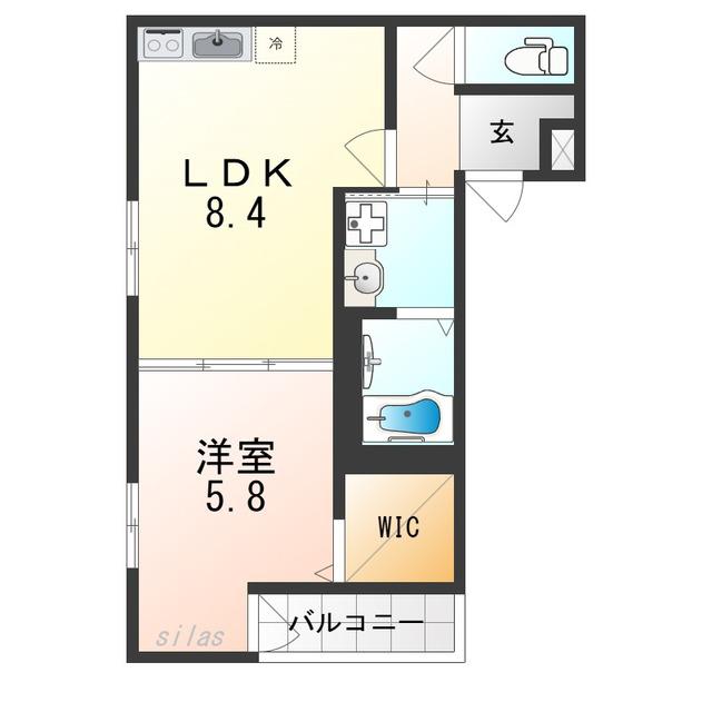 フジパレス羽衣駅南(1LDK/1階)の間取り写真