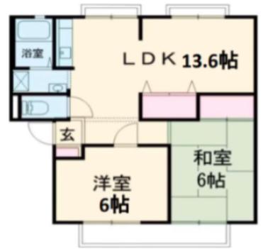 エムエスハイツ(2LDK/1階)の間取り写真