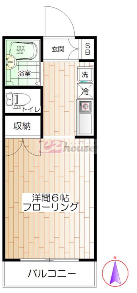 ヴィブレ浜(1K/1階)の間取り写真