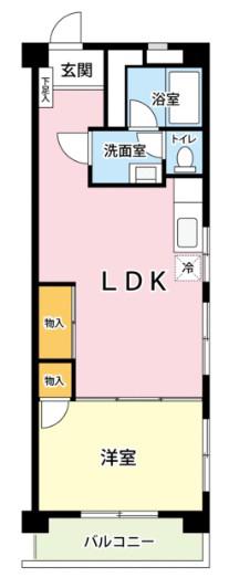 蕨HOUSE(1LDK/1階)の間取り写真